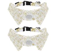 Eslifey Lot de 2 colliers pour chien avec nœud papillon, collier de smoking formel réglable avec collier de chemise amovible, colliers pour petits animaux de compagnie, motif champignon doré