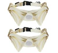 Eslifey Lot de 2 colliers pour chien avec nœud papillon, collier de smoking formel réglable avec collier de chemise amovible, colliers pour petits animaux de compagnie, lignes abstraites, motif doré