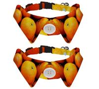 Eslifey Lot de 2 colliers pour chien avec nœud papillon, collier de smoking formel réglable avec collier de chemise amovible, colliers pour petits animaux de compagnie, orange fruit