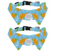 Eslifey Lot de 2 colliers pour chien avec nœud papillon, collier de smoking formel réglable avec collier de chemise amovible, colliers pour petits animaux de compagnie, motif dessin animé, jaune