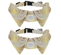 Eslifey Lot de 2 colliers pour chien avec nœud papillon, collier de smoking formel réglable avec collier de chemise amovible, colliers pour petits animaux de compagnie, marbre doré