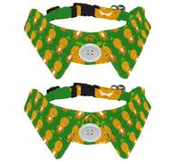 Eslifey Lot de 2 colliers pour chien avec nœud papillon, collier de smoking formel réglable avec collier de chemise amovible, colliers pour petits animaux de compagnie, homme orange mignon