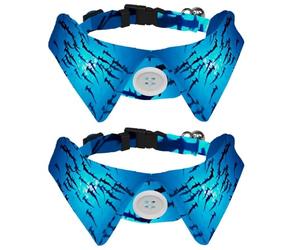 Eslifey Lot de 2 colliers pour chien avec nœud papillon, collier de smoking formel réglable avec collier de chemise amovible, colliers pour petits animaux de compagnie, requins marteau étonnants