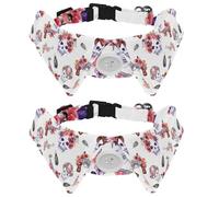 Eslifey Lot de 2 colliers pour chien avec nœud papillon et cloche, crâne de cow-boy, pistolet à rabat réglable, nœud papillon pour petits animaux de compagnie