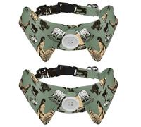 Eslifey Lot de 2 colliers pour chien avec nœud papillon et clochette, animaux de volaille, coq réglable, design à revers et nœud papillon pour petits animaux de compagnie