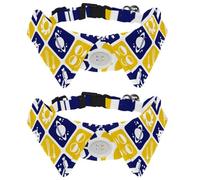 Eslifey Lot de 2 colliers pour chien avec nœud papillon et clochette, astronomie, astronomie et icônes spatiales, design réglable à revers pour chat et petit animal de compagnie