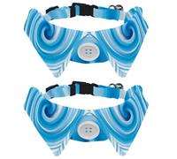 Eslifey Lot de 2 colliers pour chien avec nœud papillon et clochette, bleu Whirlpool Waters, design réglable à revers pour petits animaux de compagnie