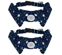 Eslifey Lot de 2 colliers pour chien avec nœud papillon et clochette, étoiles abstraites rondes style confettis réglables pour petits animaux de compagnie