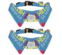Eslifey Lot de 2 colliers pour chien avec nœud papillon et clochette, Hello Summer - Mignon aliment crème glacée ananas - Réglable - Design à revers - Pour petits animaux de compagnie