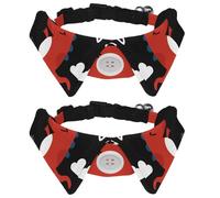 Eslifey Lot de 2 colliers pour chien avec nœud papillon et clochette, mignon dinosaure de dessin animé Hello réglable pour petits animaux de compagnie