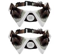 Eslifey Lot de 2 colliers pour chien avec nœud papillon et clochette, motif éléphant amusant assis sur les toilettes, collier réglable pour petits animaux de compagnie