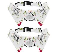 Eslifey Lot de 2 colliers pour chien avec nœud papillon et clochette, motif floral Home Sweet Home réglable à revers pour petits animaux de compagnie