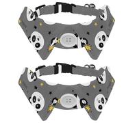 Eslifey Lot de 2 colliers pour chien avec nœud papillon et clochette, motif princesse, panda, cœur, patte réglable, design à revers pour petits animaux de compagnie