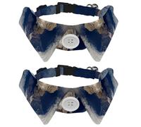 Eslifey Lot de 2 colliers pour chien avec nœud papillon et clochette, motif univers d'éruption volcanique, collier réglable à revers pour chat pour petits animaux de compagnie