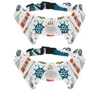 Eslifey Lot de 2 colliers pour chien avec nœud papillon et clochette, outils de navigation réglables, design à revers pour chat, collier pour petits animaux de compagnie