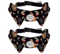 Eslifey Lot de 2 colliers pour chien avec nœud papillon et clochette, tête d'ours, design tribal réglable pour petits animaux de compagnie