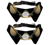 Eslifey Lot de 2 colliers pour chien avec nœud papillon et clochette, univers Saturne Planet réglable à revers pour petits animaux de compagnie
