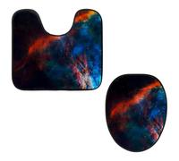 Eslifey Lot de 2 housses pour abattant de WC et tapis de sol de toilette en forme de U Plume de gaz Orion Nebula lavable en machine Tapis absorbant antidérapant