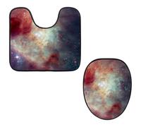 Eslifey Lot de 2 housses pour abattant de WC et tapis de sol de toilettes en forme de U - Motif Orion Nebula Hubble Mosaïque Univers - Lavable en machine - Antidérapants et absorbants