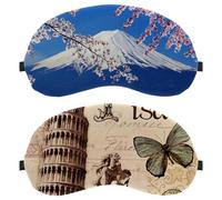 Eslifey Lot de 2 masques de sommeil pour les yeux à Paris Pisa, masque de sommeil pour homme et femme, voyage en avion