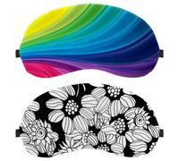 Eslifey Lot de 2 masques de sommeil pour les yeux, motif mandala apaisant, à colorier, pour homme et femme, voyage en avion