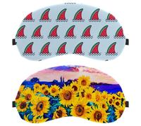 Eslifey Lot de 2 masques de sommeil pour les yeux, motif tournesol, peinture à l'huile, masque de sommeil, masque de sommeil pour homme et femme, voyage en avion