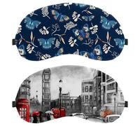 Eslifey Lot de 2 masques occultants pour les yeux Big Ben London avec sangle réglable pour dormir et voyager