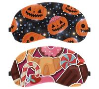 Eslifey Lot de 2 masques occultants pour les yeux, bonbon, gâteau, donut, amour maman, couverture de sommeil avec sangle réglable pour dormir et voyager