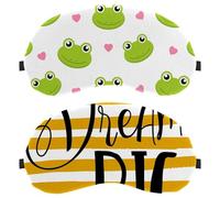 Eslifey Lot de 2 masques occultants pour les yeux, citation à rayures Dream Big Eye avec sangle réglable pour dormir et voyager