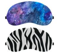Eslifey Lot de 2 masques occultants pour les yeux, imprimé zèbre avec sangle réglable pour dormir et voyager