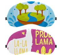 Eslifey Lot de 2 masques occultants pour les yeux, motif cactus alpaga, sans bal de promo, avec sangle réglable pour dormir et voyager