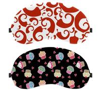 Eslifey Lot de 2 masques occultants pour les yeux, motif cupcake d'amour avec sangle réglable pour dormir et voyager
