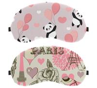 Eslifey Lot de 2 masques occultants pour les yeux, motif Paris avec sangle réglable pour dormir et voyager