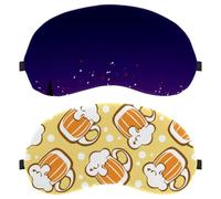 Eslifey Lot de 2 masques occultants pour les yeux, motif tasses de bière, couverture de sommeil avec sangle réglable pour dormir et voyager