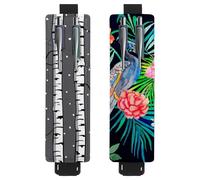 Eslifey Lot de 2 porte-stylos avec bande élastique réglable, fleurs d'orchidée florale avec oiseaux et papillons, pochette en cuir pour carnet de notes, journaux, multicolore 4, 6.1x1.8in/15.4x4.6cm
