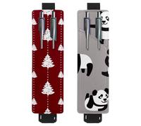 Eslifey Lot de 2 porte-stylos avec bande élastique réglable, fleurs d'orchidée florale avec oiseaux et papillons, pochette en cuir pour carnet de notes, journaux, multicolore 3, 6.1x1.8in/15.4x4.6cm