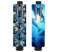 Eslifey Lot de 2 porte-stylos avec bande élastique réglable - Motif animal de la forêt - Nature sauvage - Pochette en cuir pour carnet de notes et journaux, Multi 8., 6.1x1.8in/15.4x4.6cm