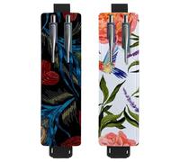 Eslifey Lot de 2 porte-stylos avec bande élastique réglable, motif art de l'Égypte ancienne, oiseau, chat, art pour femmes, étui à crayons en cuir pour ordinateur portable, journaux, Multi 9