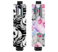 Eslifey Lot de 2 porte-stylos avec bande élastique réglable, motif art de l'Égypte ancienne, oiseau, chat, art pour femmes, étui à crayons en cuir pour ordinateur portable, journaux, Multi 8