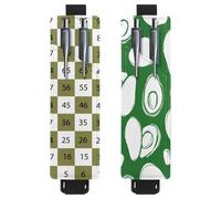 Eslifey Lot de 2 porte-stylos en cuir avec bande élastique réglable et silhouette de feuilles de la forêt pour ordinateur portable et journaux, Multi 13., 6.1x1.8in/15.4x4.6cm