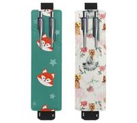 Eslifey Lot de 2 porte-stylos en cuir avec bande élastique réglable, motif dinosaure et vélo, pour ordinateur portable, journaux, Multi 8., 6.1x1.8in/15.4x4.6cm