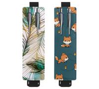 Eslifey Lot de 2 porte-stylos en cuir avec bande élastique réglable, motif dinosaure et vélo, pour ordinateur portable, journaux, multicolore 11, 6.1x1.8in/15.4x4.6cm