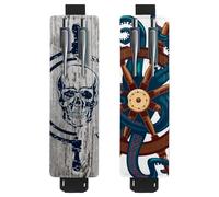 Eslifey Lot de 2 porte-stylos en cuir avec bande élastique réglable, motif reptile, lézard, salamandre ethnique, tribal, multicolore 4, 6.1x1.8in/15.4x4.6cm