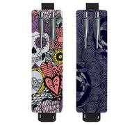 Eslifey Lot de 2 porte-stylos portables, Day of the Dead Coloré Sugar Skull Floral Flower Pattern Pencil Holder Pen Sleeve Case Pouch Hold 2 ou 3 stylos, bande élastique réglable, détachable, Multi 13