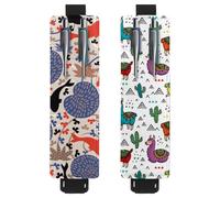 Eslifey Lot de 2 porte-stylos portables, Day of the Dead Coloré Sugar Skull Floral Flower Pattern Pencil Holder Pen Sleeve Case Pouch Hold 2 ou 3 stylos, bande élastique réglable, détachable