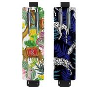 Eslifey Lot de 2 porte-stylos portables, Day of the Dead Coloré Sugar Skull Floral Flower Pattern Pencil Holder Pen Sleeve Case Pouch Hold 2 ou 3 stylos, bande élastique réglable, détachable, Multi 14
