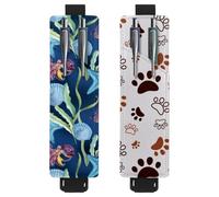 Eslifey Lot de 2 porte-stylos portables Rome vintage pour voiture - Peut contenir 2 ou 3 stylos, bande élastique réglable, amovible, multicolore 4, 6.1x1.8in/15.4x4.6cm