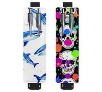 Eslifey Lot de 2 porte-stylos portables Rome vintage pour voiture - Peut contenir 2 ou 3 stylos, bande élastique réglable, amovible, Multi 13., 6.1x1.8in/15.4x4.6cm