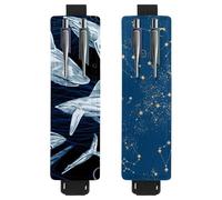Eslifey Lot de 2 porte-stylos portables, roue d'observation de la tour Eiffel de Paris, motif cœur d'amour, pochette pour 2 ou 3 stylos, bande élastique réglable, amovible, multicolore 7, 6.1x1.8in