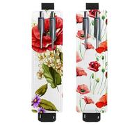 Eslifey Lot de 2 porte-stylos portables Tai Chi Koi en fleurs de cerisier pour 2 ou 3 stylos, bande élastique réglable, amovible, multicolore 6, 6.1x1.8in/15.4x4.6cm